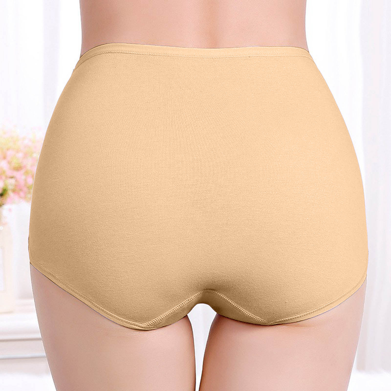 thumbnail image 4 of Braguitas posparto de cintura alta para mujer, cobertura total - Algodón, color liso, cómodas - L-XXL, 4 of 6